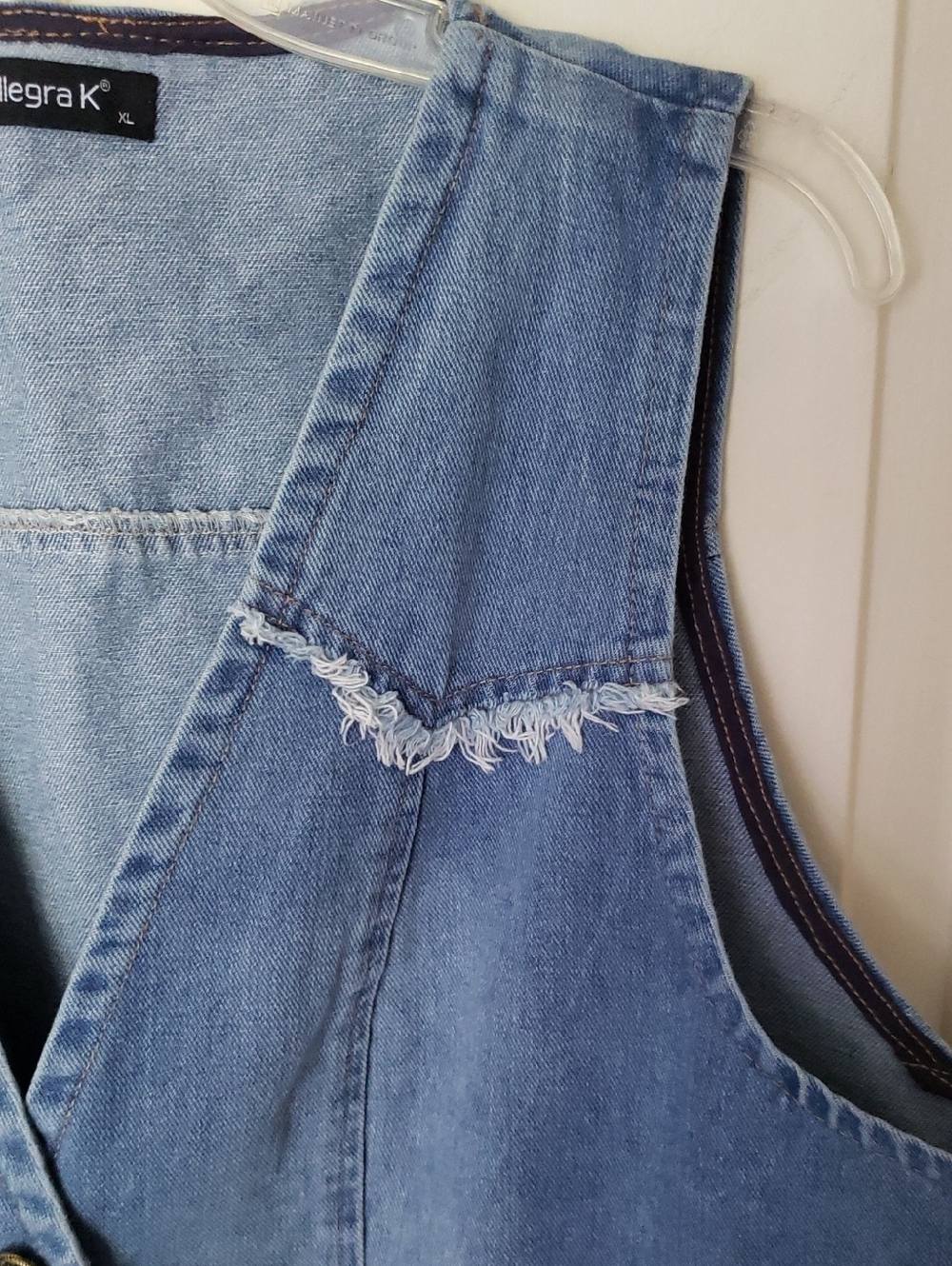 Allegra K Denim Sleeveless Button Up Light Wash Vest Size XL - Picture 5 of 14